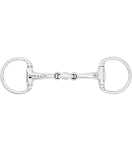 Wędzidło dla kucyka oliwkowe podwójnie łamane WALDHAUSEN "Pony Eggbutt Double" 14mm 