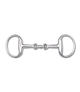 Wędzidło dla kucyka oliwkowe podwójnie łamane WALDHAUSEN "Pony Eggbutt Double" 13mm 