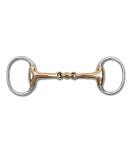 Wędzidło oliwkowe podwójnie łamane WALDHAUSEN "Cupris Eggbutt" 18mm
