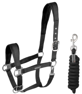 Kantar z uwiązem WALDHAUSEN "Velvet Set" black