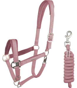 Kantar z uwiązem WALDHAUSEN "Velvet Set" dusky pink