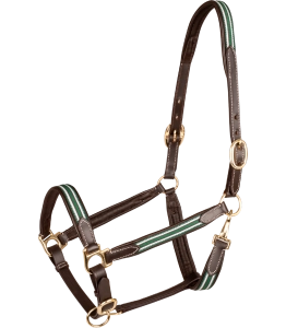 Kantar skórzany WALDHAUSEN "X-Line Oxford Leather" brown green