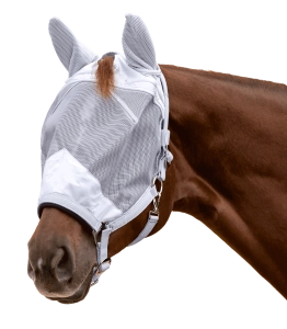 Kantar z maską WALDHAUSEN "Premium Fly Mask" silver grey