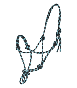 Kantar sznurkowy WALDHAUSEN "Knotted Halter" black/mint
