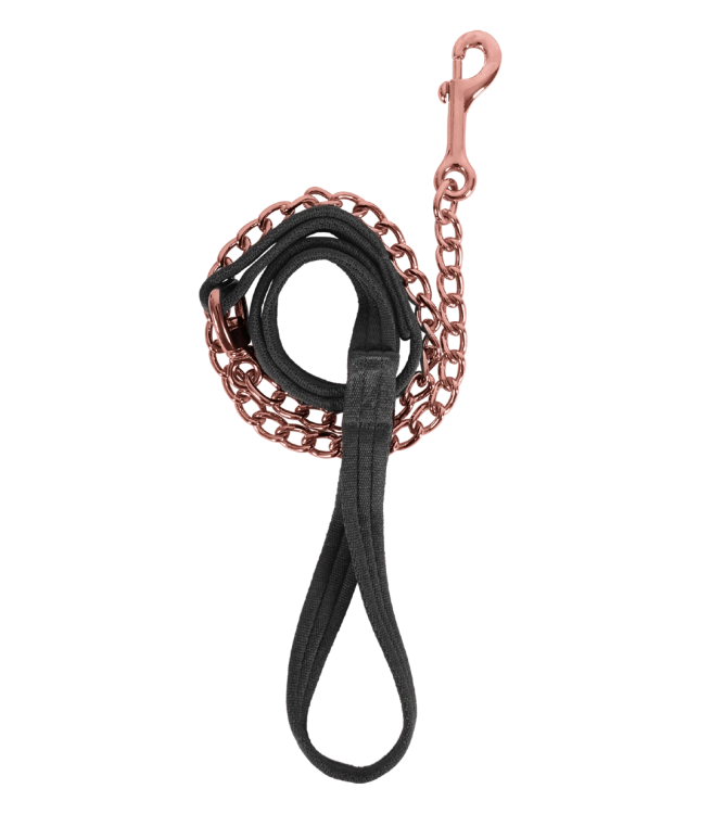 Uwiaz-z-lancuszkiem-WALDHAUSEN-Soft-Lead-Rein-black/rosegold-01