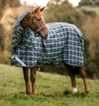Derka padokowa z kapturem HORSEWARE Rhino Plus 1000D 100g hunter check-green