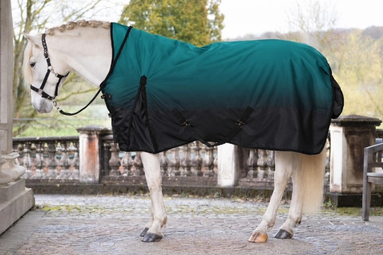 Derka padokowa HKM Lugano Highneck 1200D 100g czarny-petrol
