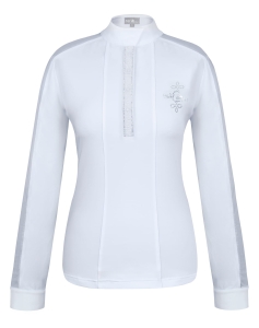 OUTLET Koszulka konkursowa Fair Play "Claire Pearl Long Sleeve" biały
