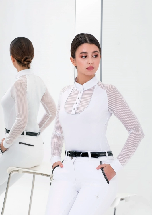 Koszulka konkursowa Fair Play Justine Airy Long Sleeve biały.