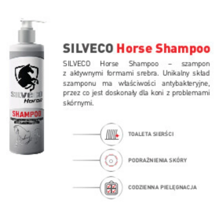 szampon dla koni z problemami skórnymi SILVECO Horse Shampoo