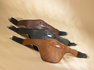 Popręg skórzany Stubben "Contour Elastic" z fartuchem