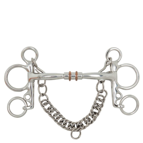 pelham podwójnie łamany BR Cuprigan Rings