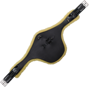 Popręg skórzany z fartuchem KenTaur "Cassis" z futrem