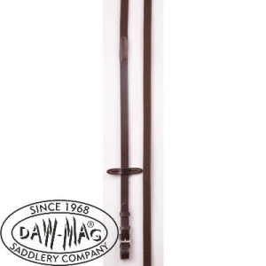 Wodze skórzane z taśmą bawełnianą DAW-MAG gładkie